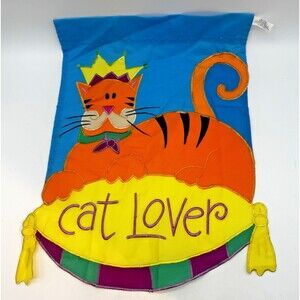 Cat Lover Lawn Flag Artsy Garden Banner Kitty Outdoor Yard Decor 13 x 18 inches